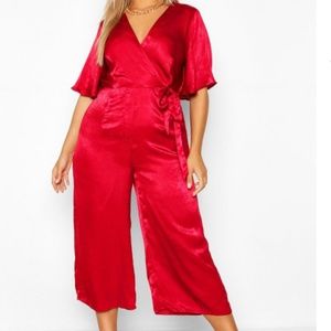 Red Satin Jumpsuit